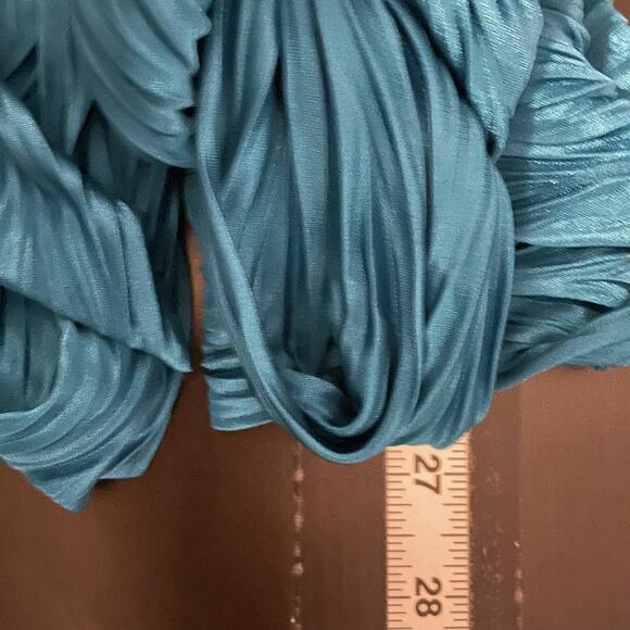 Heart Soul Tank Top Womens Medium Blue Pleated Jewel Neck Embellished Party Y2K - Picture 7 of 8